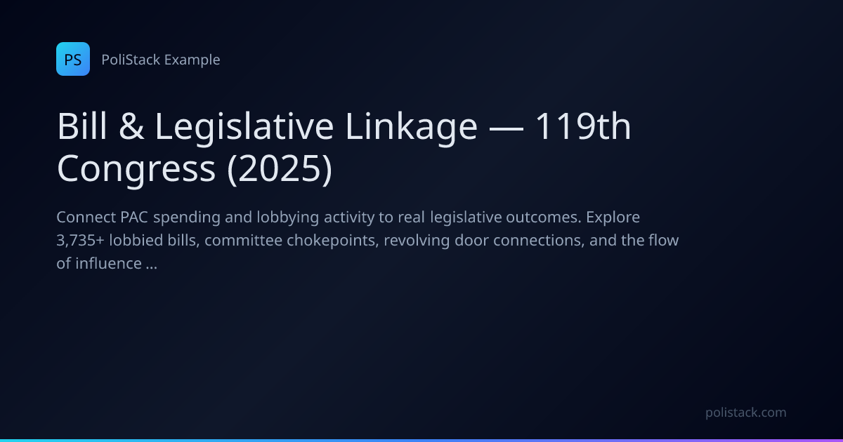 Bill & Legislative Linkage — 119th Congress (2025) — PoliStack Examples